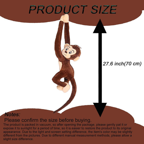 Hanging Monkey Stuffed Animal Plush Toy - 27.6" Decoration Gifts for Kids