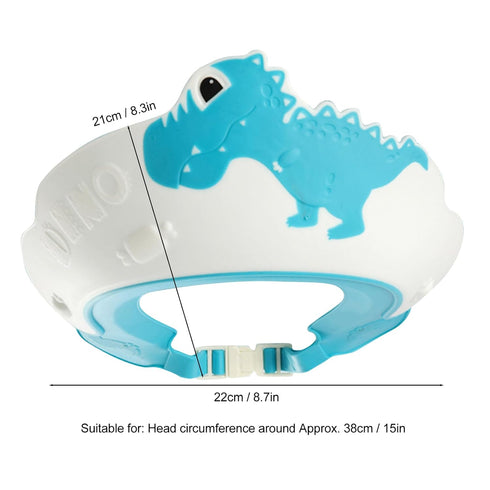 Naroote Portable Dinosaur Kids Shampoo Cap - Soft & Lightweight Bath Cap (Blue)