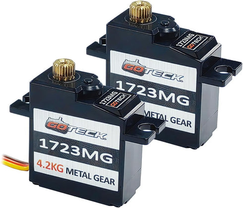 GOTECK 2PCS 17g Full Metal Gear Digital Servo, with 25T Servo Horn