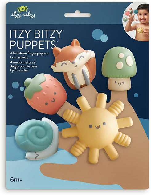 Set 5-Piece Set 4 1 6 Itzy Ritzy Finger Puppet Bath Toy Includes Soft Finger Puppets & Water-Squirting Bath Toy Fun
