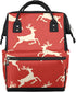 Hsnar Red Christmas Deer Waterproof Diaper Bag Backpack Large Capacity Baby Bag with
