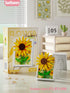 Sacblirr 3D Set Sunflowers Mini Flower Picture Frame Micro Building Toy Block Decor Bouquet Collection Botanical Plant