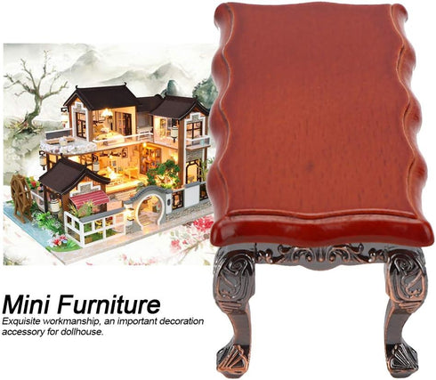 1:12 Miniature Doll Furniture, Simulated Coffee Table with Relief Mini Model Toy for Dollhouse Decor