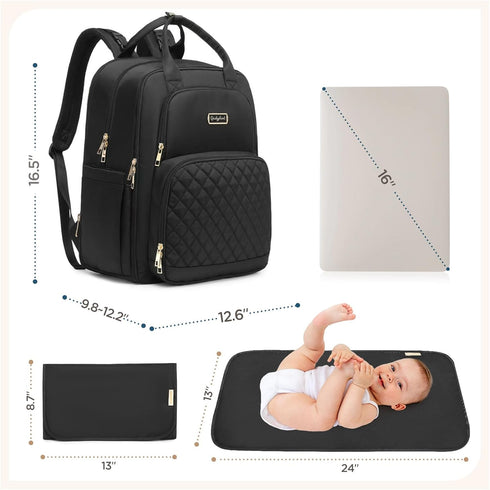 Backpack 2 30-38L) Backpack Qualyphant Diaper Bag - Extra Large Diaper Bag for Kids Twins (Expandable - Travel Baby