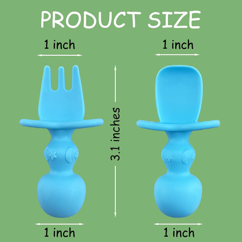 12 Pack Baby Utensils, Silicone Baby Spoons and Forks for Self Feeding, Toddler Utensils for Baby Led Weaning