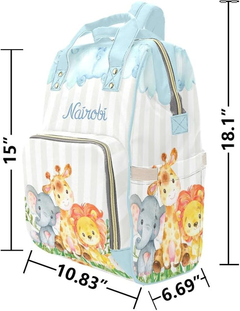 Yeshop Backpack Daypack Personalized Diaper Elephant Lion Giraffe Multi Function Diaper Bag Travel Nursing Nappy Bag