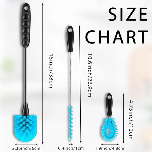 XENNRY Set Water Bottle Cleaner BrushBottle Brush Tube Cleaning Lab with Long Handlefor Cleaning Beer Bottles, Wine