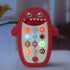 Baby Shark Cell Phone Toy with Removable Teether Case, Light, Music & Adjustable Volume for Kids 0-6 Months (Red)