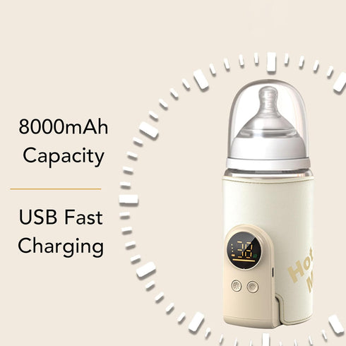 SPYMINNPOO 48H 6 Settings Bottle Warmer, Portable & Rechargeable Cordless Fast Heating Warmer Sleeve, Temperature