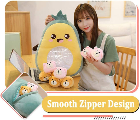 REFAHB Cute Stuffed Avocado Throw Pillow, Removable Fluffy Creative Gifts for Teens, Girls, Kids