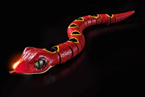 3 7150A Robo Alive Slithering Snake Series Red by ZURU Battery-Powered Robotic Light Up Reptile Toy That Moves (Red)