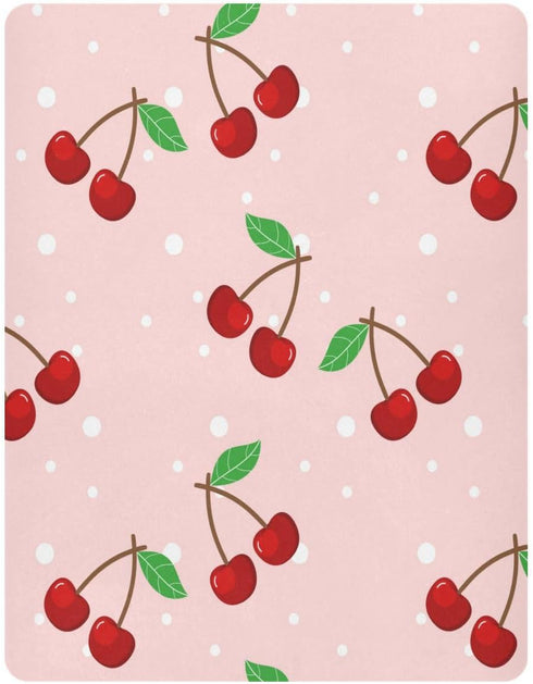 YEGAME Cherry Fitted Crib Sheets for Unisex Baby, Soft and Breathable Portable Mini