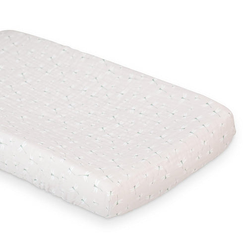 lulujo Baby Changing Pad Cover 100% Cotton Muslin Fitted Standard Size, 32