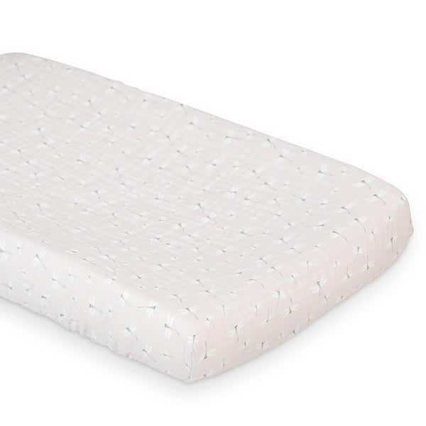 lulujo Baby Changing Pad Cover 100% Cotton Muslin Fitted Standard Size, 32