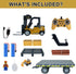 11 2 1 3+ KNACKTOYZ Remote Control Forklift with Flatbed Truck, Channel RC Forklifts with Spray, Cool Lights & Sound