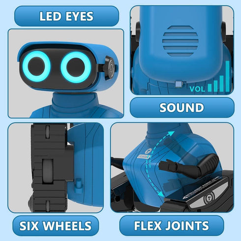 2.4Ghz 3 4 5 6 7 8 KaeKid Robots for Kids, Remote Control Robot Toys with LED Eyes & Flexible Arms, Dance & Sounds, RC