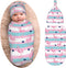 Osvbs Cute Retro Flamingo Baby Stuff Newborn Swaddle Blanket with Beanie Set, Soft