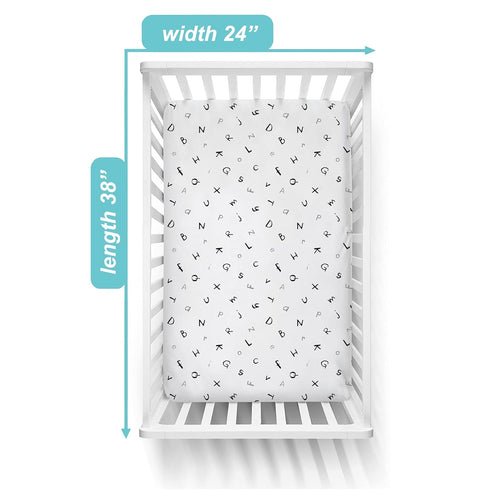 TL Care 100% Natural Cotton Fitted Mini Crib Sheet - 38" x 24", Soft & Breathable, Fits Pack N Play