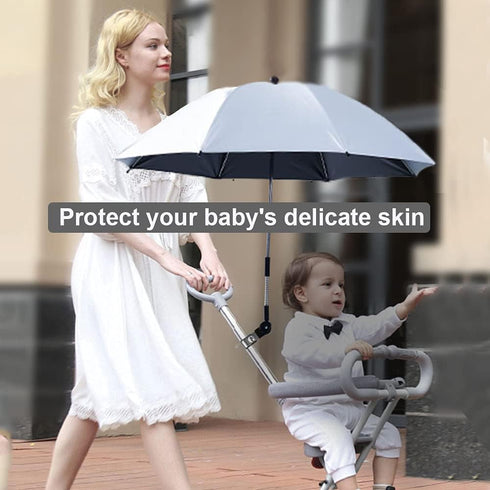 Nakazawa 90+ Universal Baby Stroller Sun Protection Parasol, with Umbrella Clip Fixing Device, UPF UV Protect Pushchair