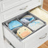 Drawer/Closet Set 5 mDesign Soft Fabric Dresser Divided Storage Organizer Bins for Nursery - Holds Blankets, Bibs