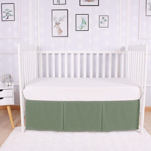 Love2Sleep 100% 800 Count, (28" 52"+16") Inch Crib Pleated Bed Skirt, Egyptian Cotton Thread Crib Size x Drop Toddler