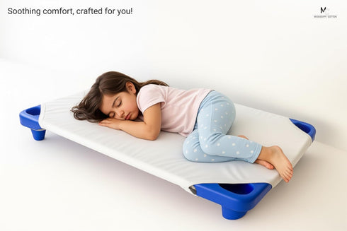 22" 40" Pack 6 x Daycare Cot Sheets of Fitted Toddler Nap Mat Covers Soft Breathable Microfiber Poly-Cotton Standard
