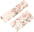 Set Galabloomer Receiving Blanket Headband Flower Print Baby Swaddle Receiving Blankets (white vintage flower)