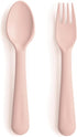mushie Flatware Fork and Spoon Set for Kids, Made in Denmark, Blush Color