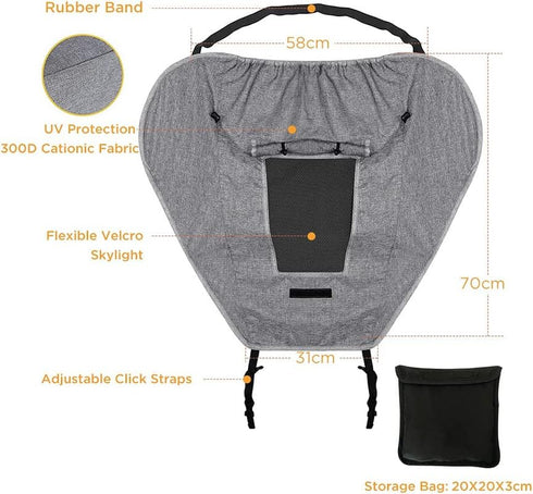 Universal Stroller Sun Shade - UPF 50+ Waterproof Cover for Baby Sun Protection, Joggers & Summer Accessories