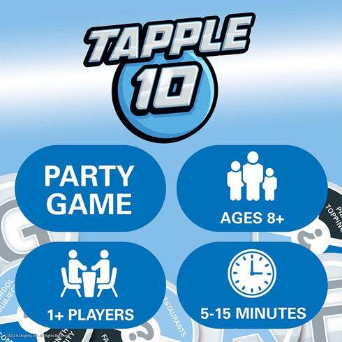 USAopoly Tapple 10, Fast-Paced Fun Family Card Game in Portable Packaging, Featuring 10 Different Games, Ages 8+