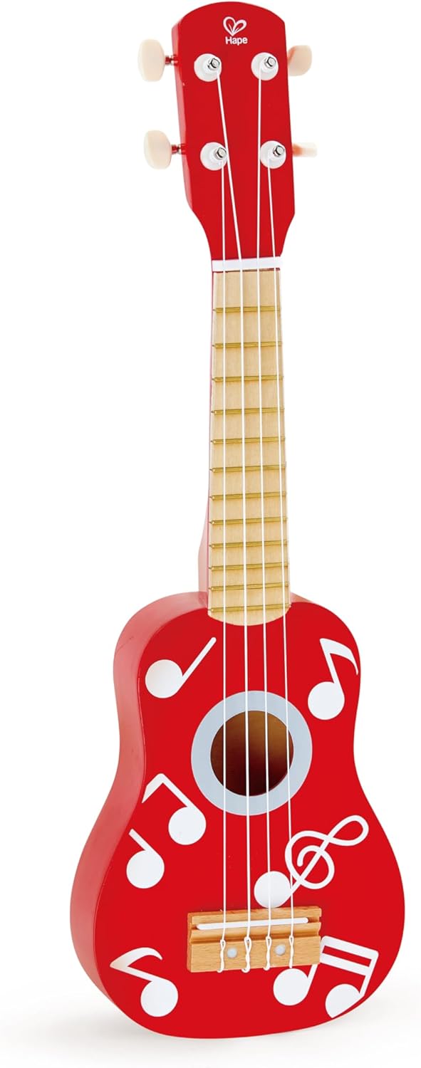 Hape Kid's Wooden Ukulele Toy - Multicolor, L: 21.1, W: 2.6, H: 6.9 inch