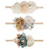 VOBOBE Baby Girl Nylon Headbands, Infant Flower Elastic Hair Band Bows Wraps, Pack of 3 (A-Beige)
