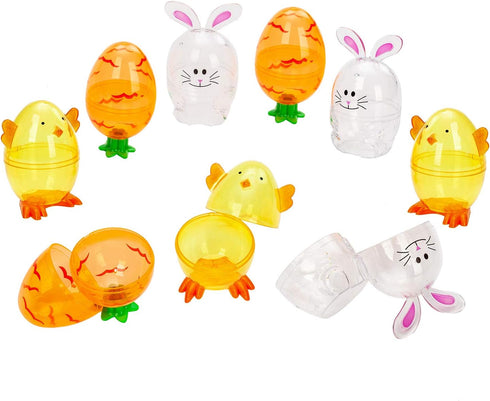 12 JOYIN Pcs Easter Eggs Shell Bunny Shaped Novelty Themed Characters for Easter Egg Hunt, Basket Stuffers Filler
