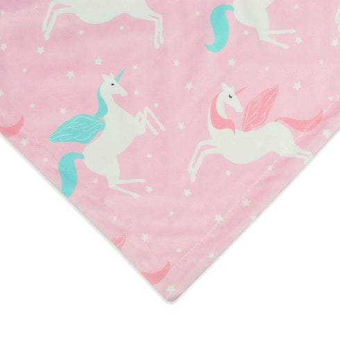 BORITAR Unicorn Baby Blanket, Soft Minky with Double Layer Dotted Backing, 30 x 40 Inch Pink