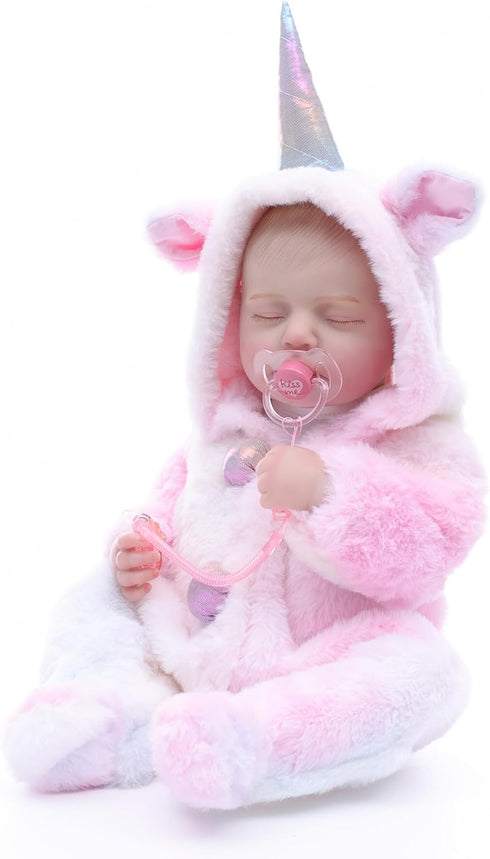 20 Inch 3+, Reborn Baby Dolls Real Baby Dolls That Look Real, Full Body Vinyl Girl Doll in Fantasy Horn Outfit