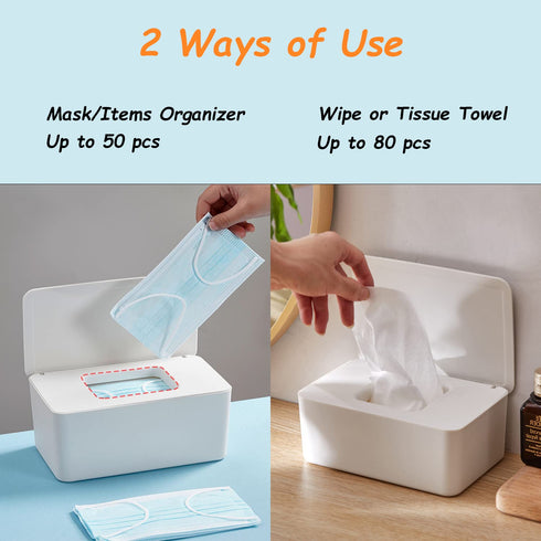 Wipes Dispenser, Wipe Holder for Baby & Adult, Seposeve Refillable Wipe Container, Keeps Wipes Fresh, Far from Dirty