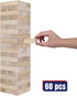 3.2 60pcs GOTHINK Giant Tumble Tower Game, Large Tumbling Tower Stacking to Over FT Wooden Jumbo Blocks for Outside