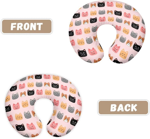 Qehuruxo Cute Cat Nursing Pillow Cover for Baby Girl Breastfeeding Pillow Slipcover with Hidden Zipper Nursing Pillow