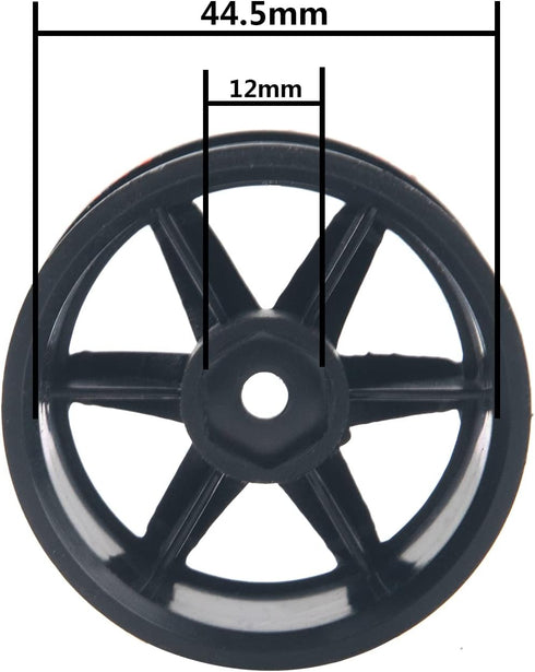 6-Spoke 1.9" Rubber Tires & 108mm Wheels with 12mm Hex Hub Rims for 1/10 Axial D90 SCX10 CC01 TF2 RC Crawler Car
