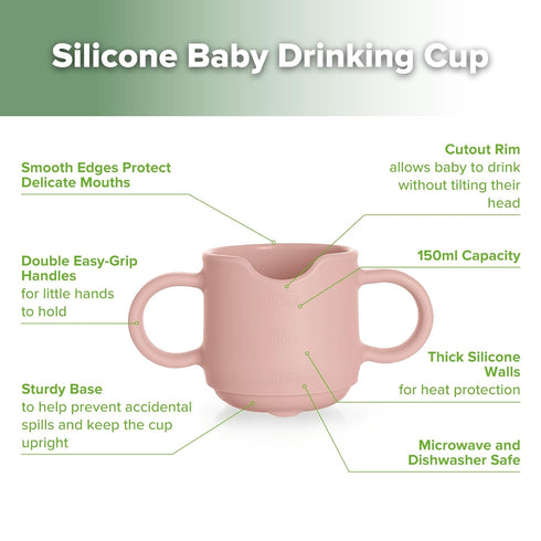 haakaa Silicone Toddler Cups, BPA Free Drop-Proof Training Cups for Baby 6 Months+, 5 Ounce in Blush