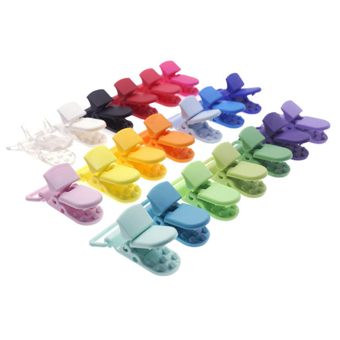 25Pcs Pacifier Clips Holders Suspender Mitten Binky Clip for DIY Teething Toys Baby Blankets Bib Holder Suit for 20mm Ribbon (Mix 20 Color)