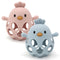 Baby Teething Toy, Hollow Chicken Silicone Teething Toys, Soft Chew Toys for Sucking Needs (Blue+Pink)