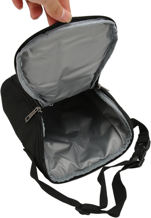 Insulated Leakproof Baby Bottle Bag with Detachable Hook - Black