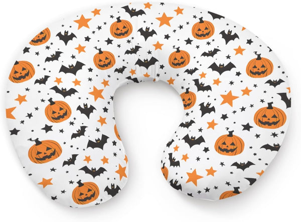 KuphiL10C Halloween Pumpkin Bats Stars Pattern Nursing Pillow Cover, Unisex Fall Autumn Holiday