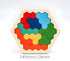 GEKELI 4 Pack Wooden Blocks Puzzles, Russian Blocks, Hexagon Puzzles, Tangrams Puzzles, Board Tic Tac Toe Game, Brain