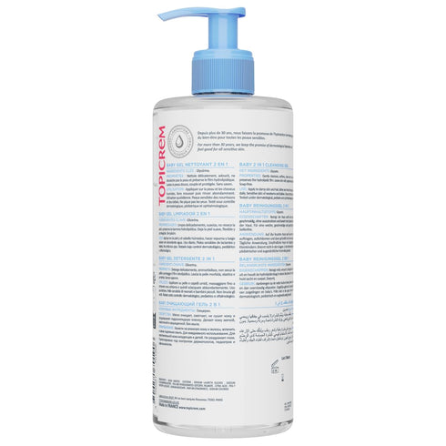 Topicrem 2 1 500ml Organic Baby Care in Cleansing Gel
