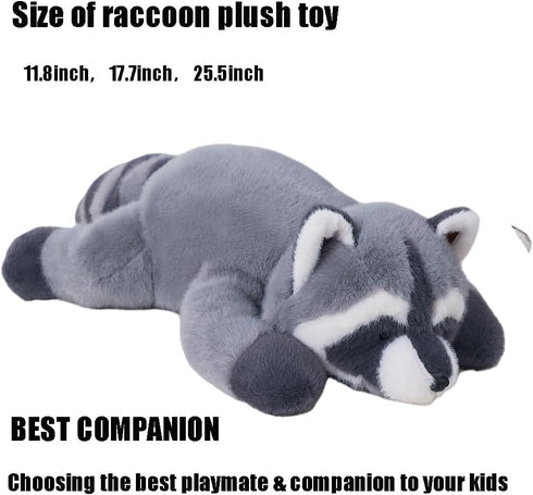 Labauxite (25.5in) Raccoon Plush, Raccoon Stuffed Animals, Cute Plush Toys Realistic Raccoons Body Pillow Hug Sleeping