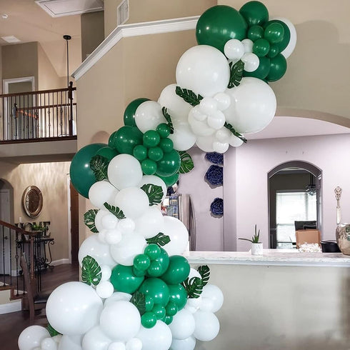 Dark Green Balloons, 106 pcs Hunter Green Pack of 18 12 10 5 Inch Emerald Green Balloons for Party Decorations