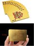 Luxury 24K Gold Foil Poker Playing Cards with Wooden Box, Waterproof Cards for Party, Camping, Birthday Gift