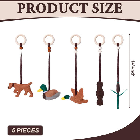 Simgoing 5-Piece Set Baby Gym Hanging Toy - Wooden Felt Sensory Play for Nursery